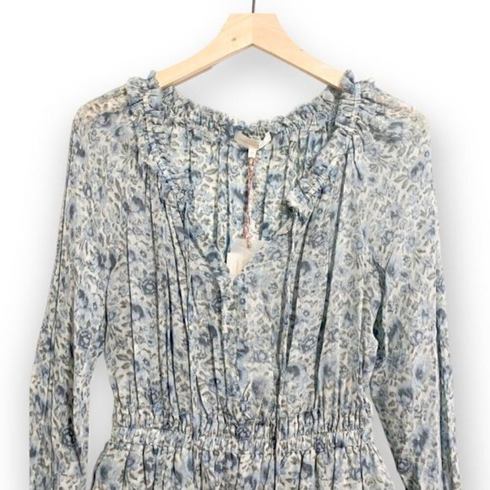 LoveShackFancy Popover‎ Mini Floral Dress in Ocean Breeze  Size P, NWT - Picture 8 of 15